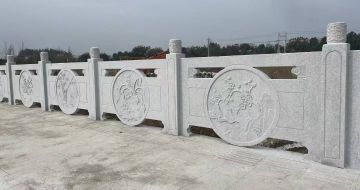 雅安芝麻白河道栏杆 石材栏杆