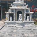 雅安芝麻白中国黑石材套墓 花岗岩墓碑