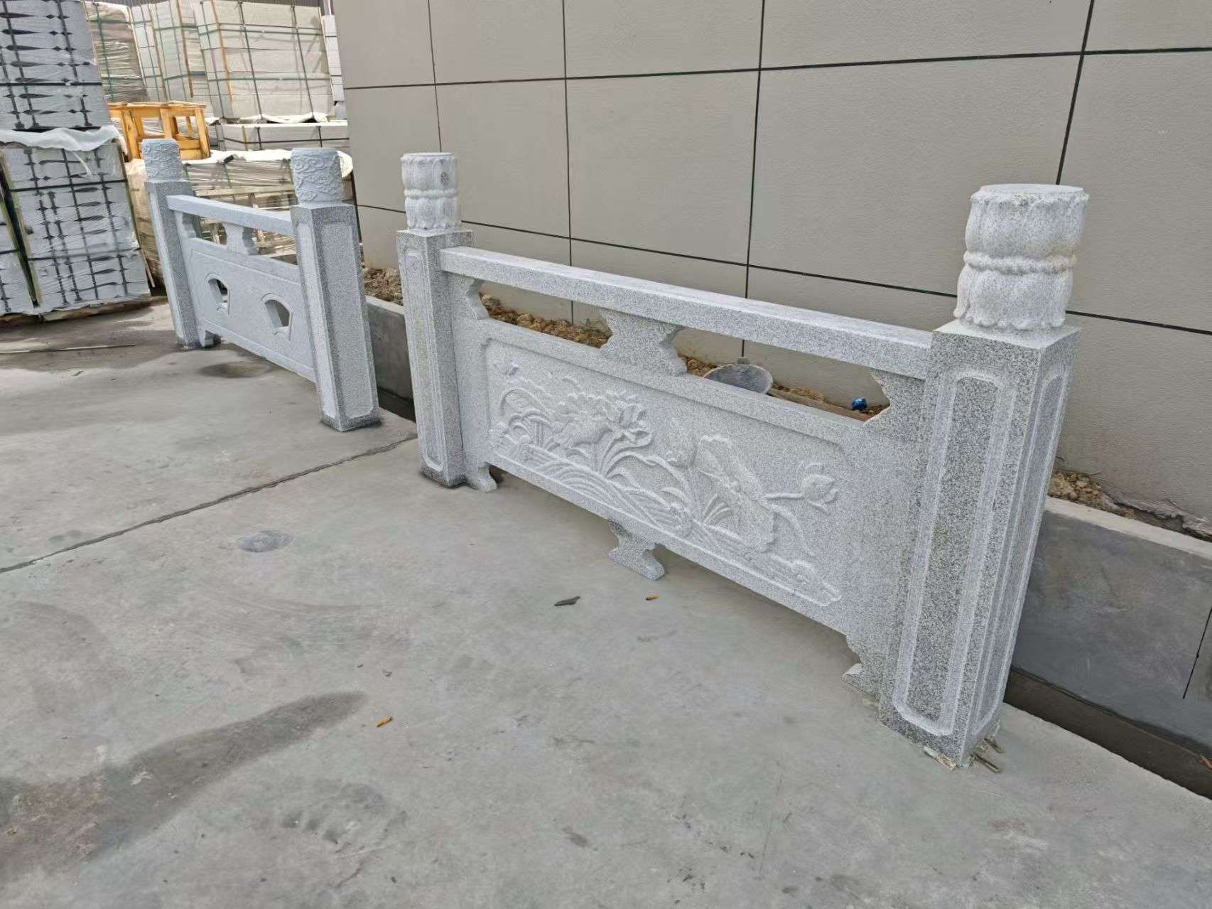 雅安芝麻白河道栏杆 石材栏杆
