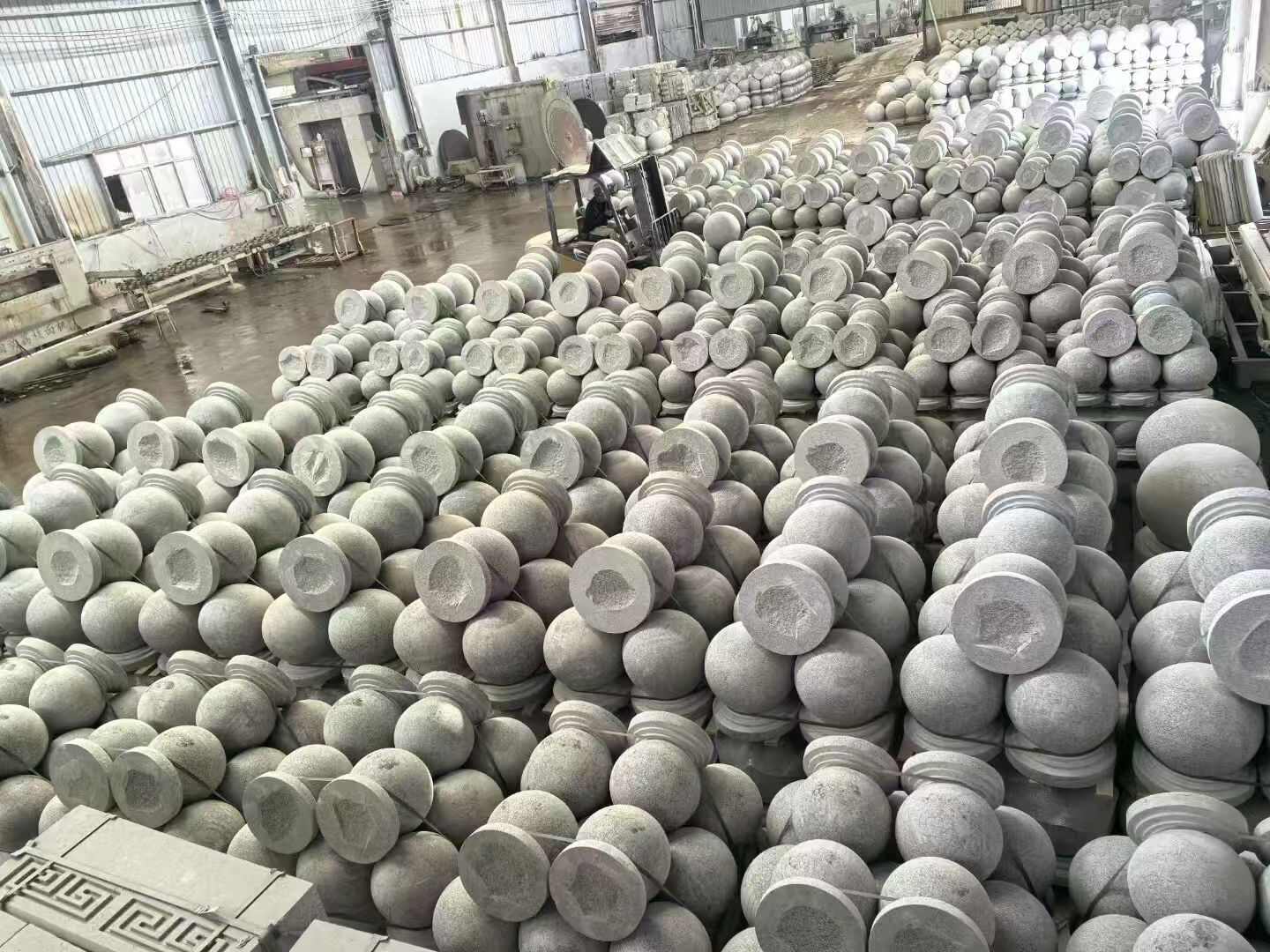 雅安芝麻白圆球 石球 挡车球